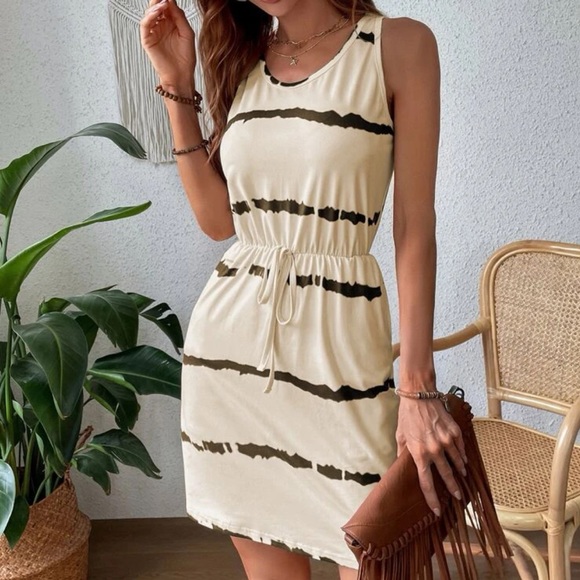 Boho tie dye knit front dress - Picture 1 of 6